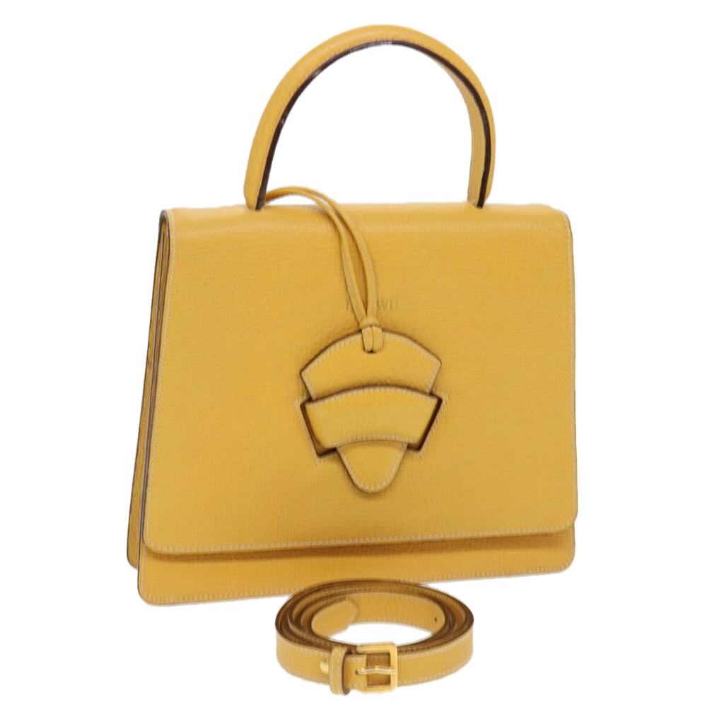 LOEWE Barcelona Hand Bag Leather Yellow